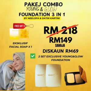 Pakej Combo Young & Glow 2 Set + 1 Freegift Facial Soap + Makeup Bag Exclusive